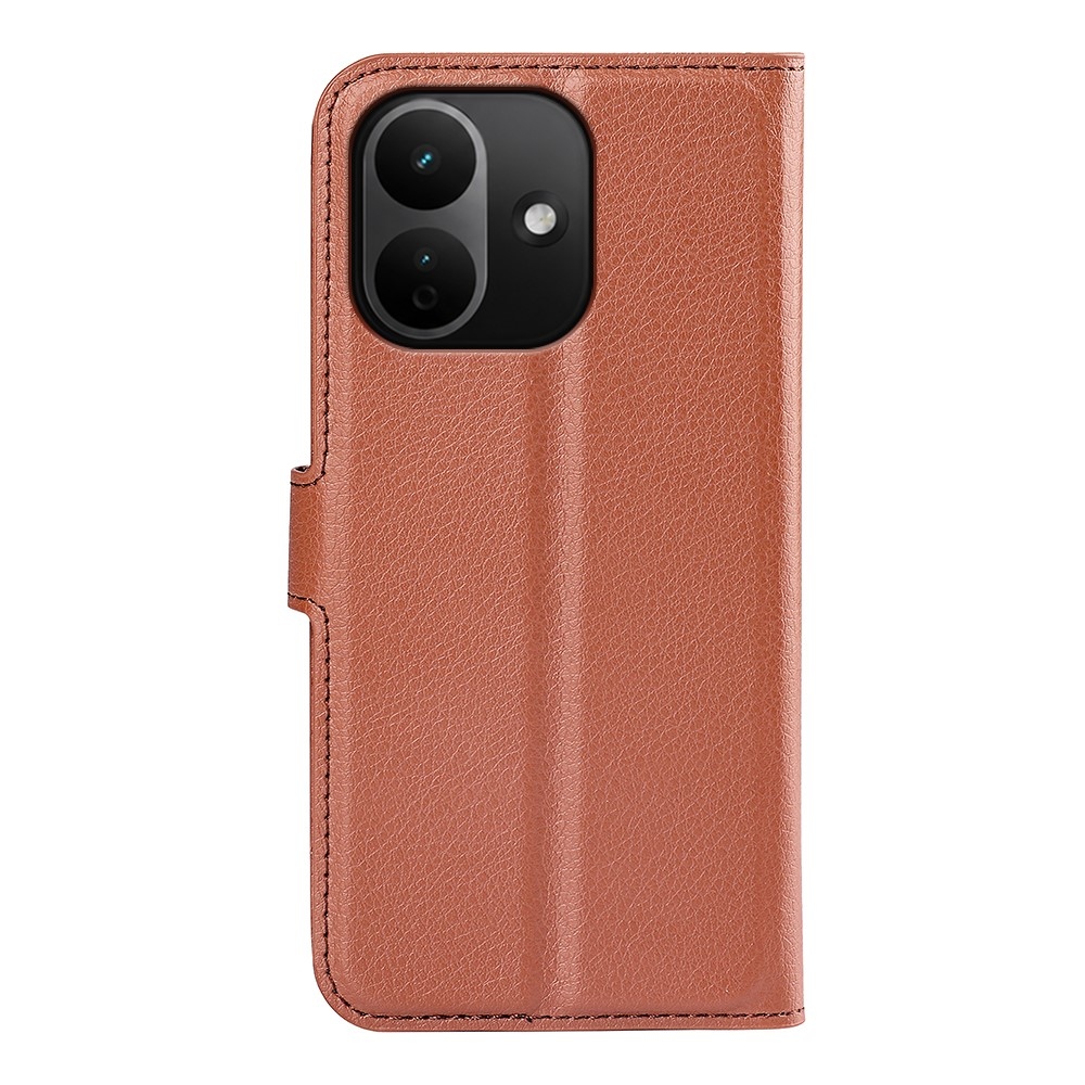 Litchi knižkové púzdro na Xiaomi Redmi Note 17 Pro 5G - hnedé