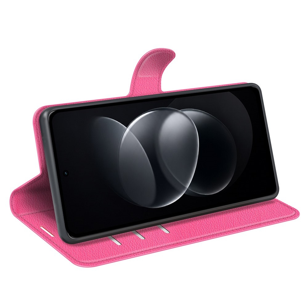Litchi knižkové puzdro na Xiaomi Redmi Note 17 Pro 5G - rose