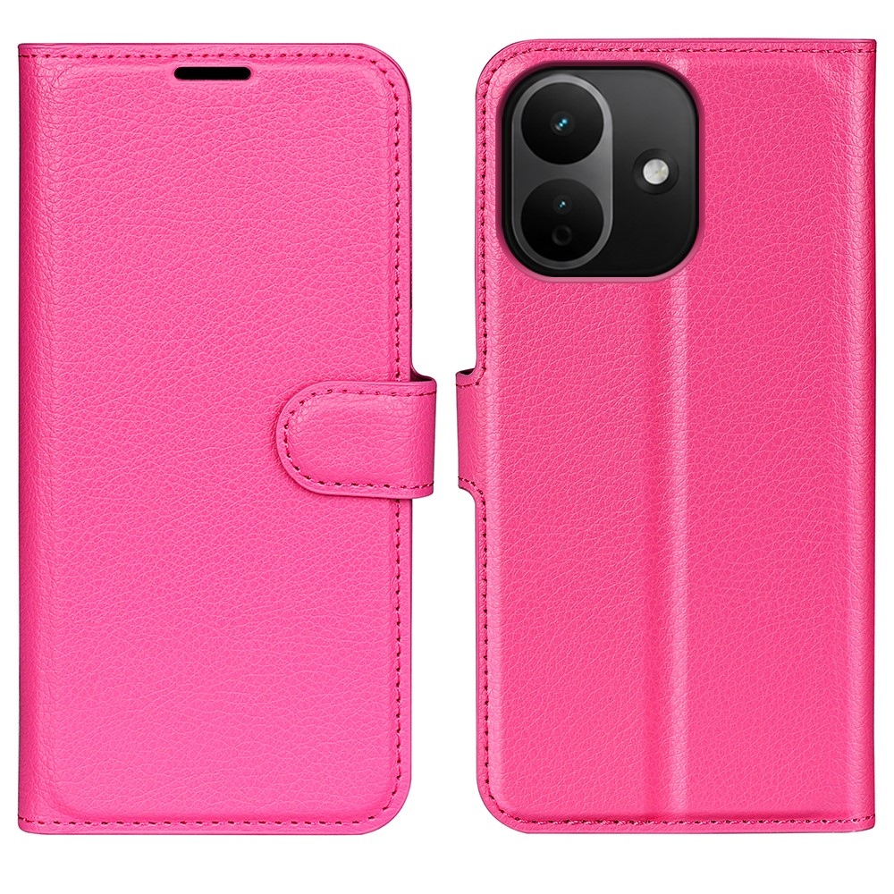 Litchi knižkové puzdro na Xiaomi Redmi Note 17 Pro 5G - rose