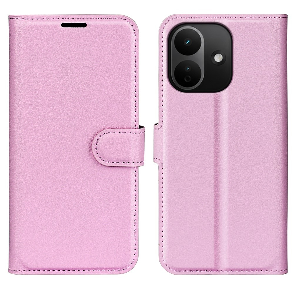 Litchi knižkové puzdro na Xiaomi Redmi Note 17 Pro 5G - ružové