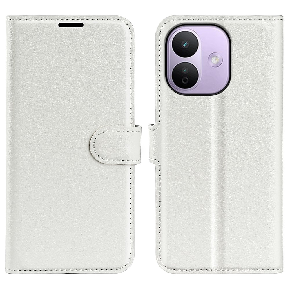 Litchi knižkové púzdro na Xiaomi Redmi Note 17 Pro Max 5G - biele