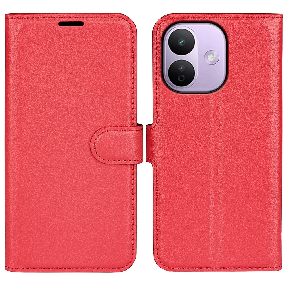 Litchi knižkové puzdro na Xiaomi Redmi Note 17 Pro Max 5G - červené