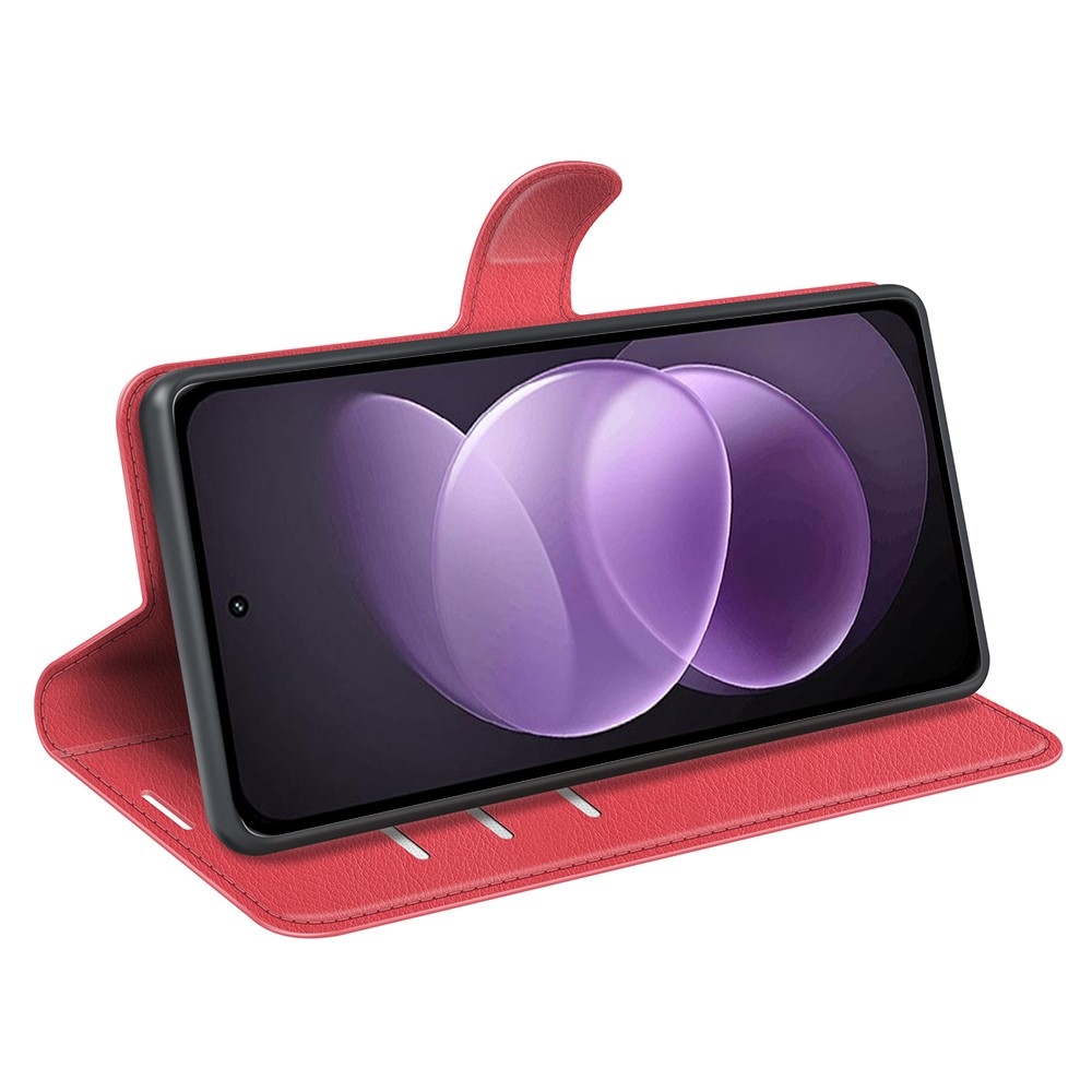 Litchi knižkové puzdro na Xiaomi Redmi Note 17 Pro Max 5G - červené