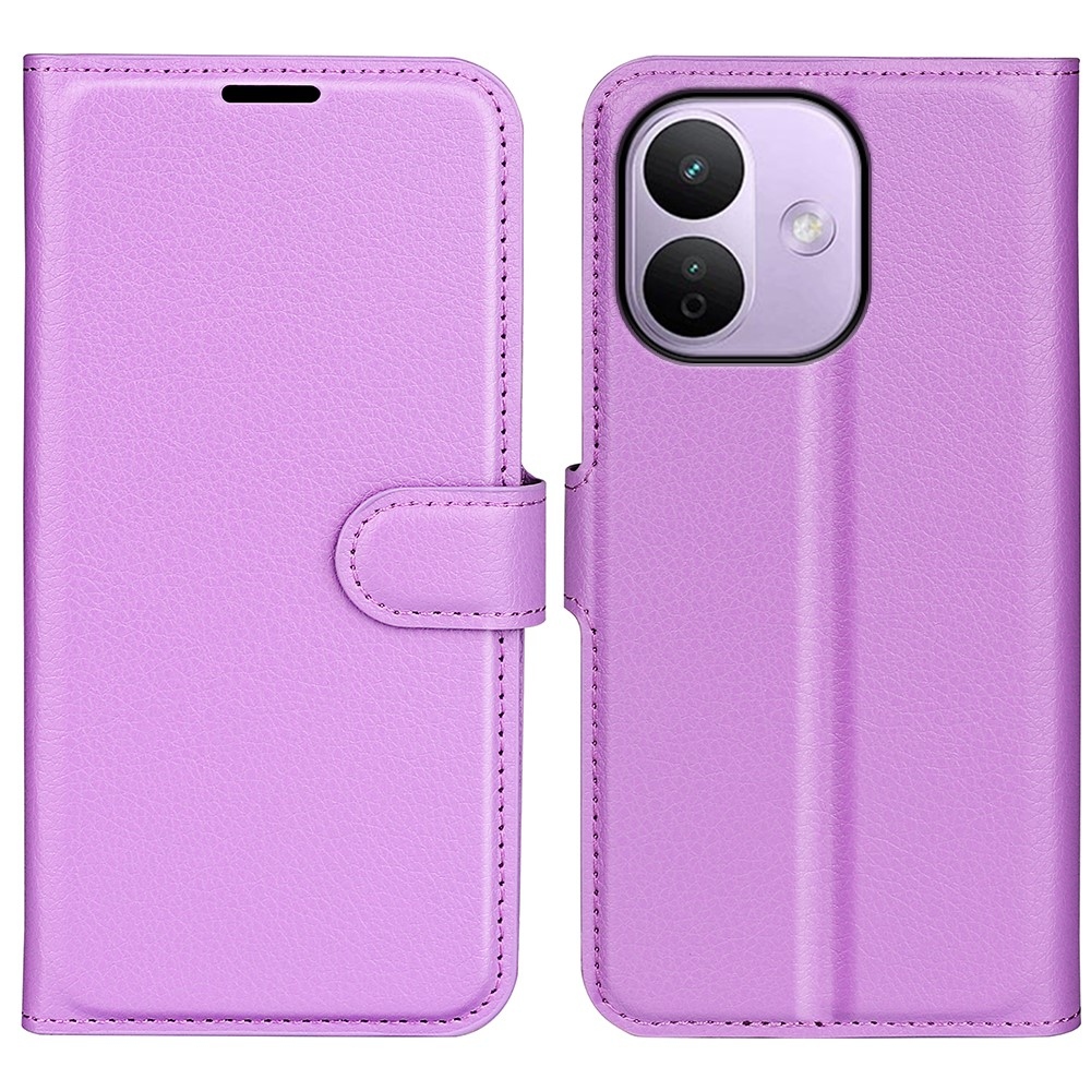Litchi knižkové puzdro na Xiaomi Redmi Note 17 Pro Max 5G - fialové