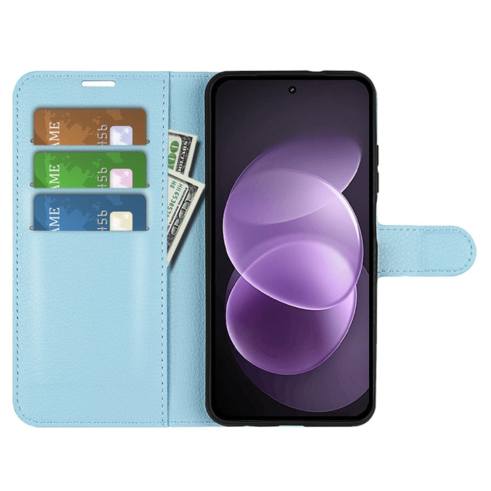 Litchi knižkové púzdro na Xiaomi Redmi Note 17 Pro Max 5G - modré