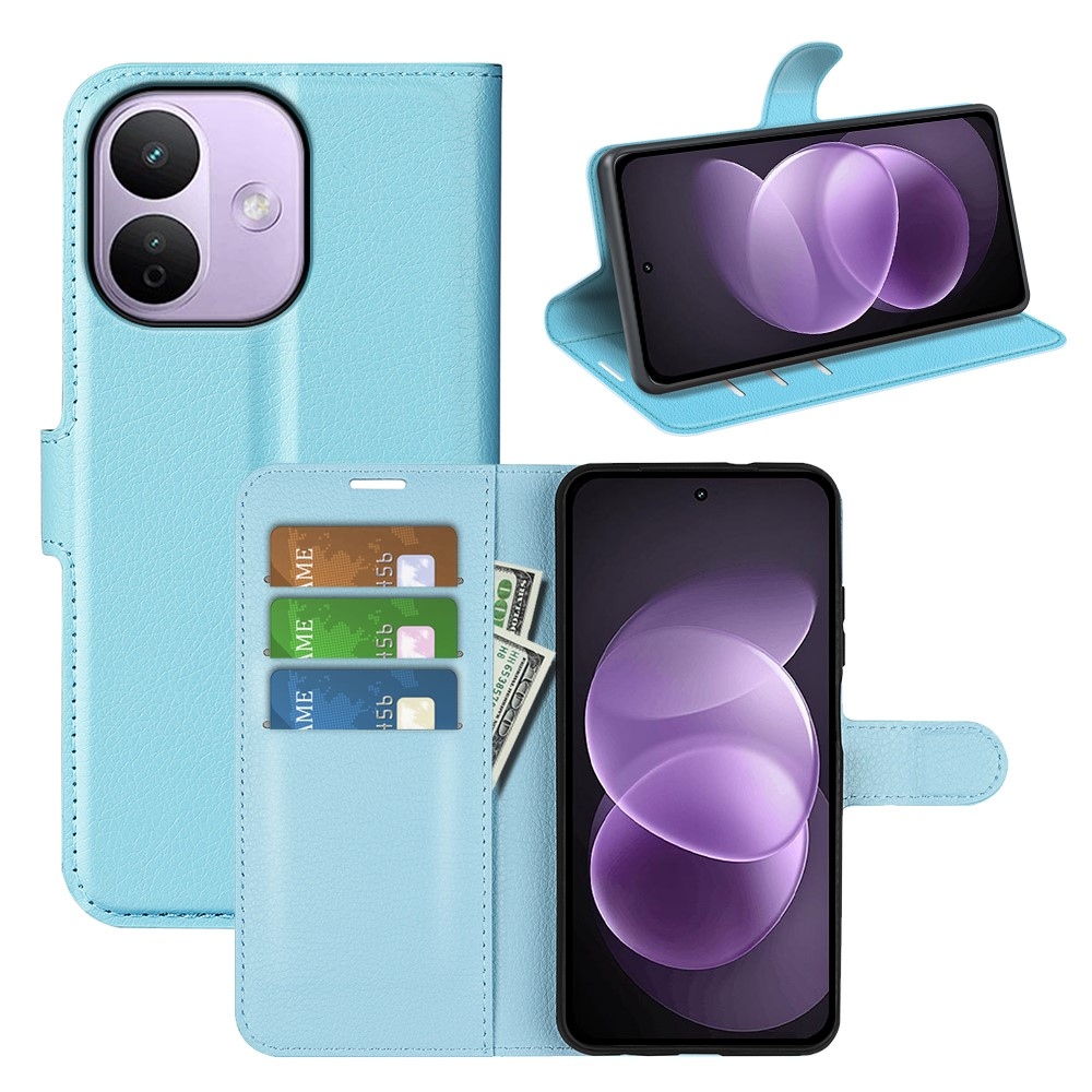 Litchi knižkové púzdro na Xiaomi Redmi Note 17 Pro Max 5G - modré