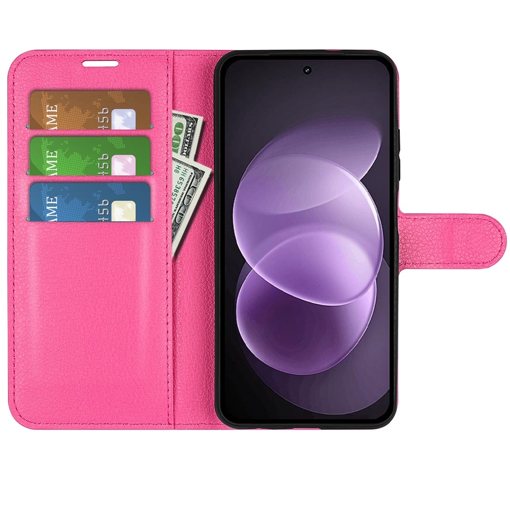 Litchi knižkové puzdro na Xiaomi Redmi Note 17 Pro Max 5G - rose