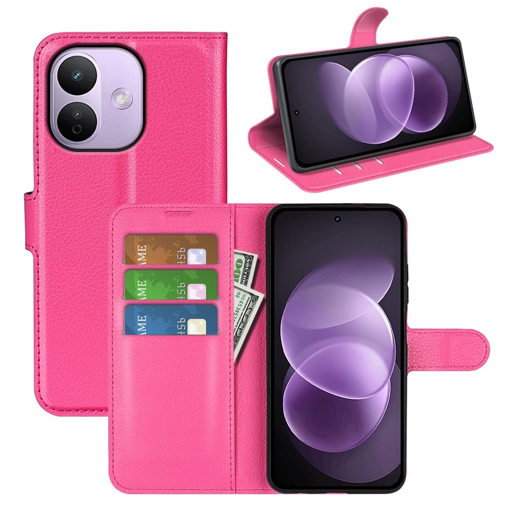 Litchi knižkové puzdro na Xiaomi Redmi Note 17 Pro Max 5G - rose