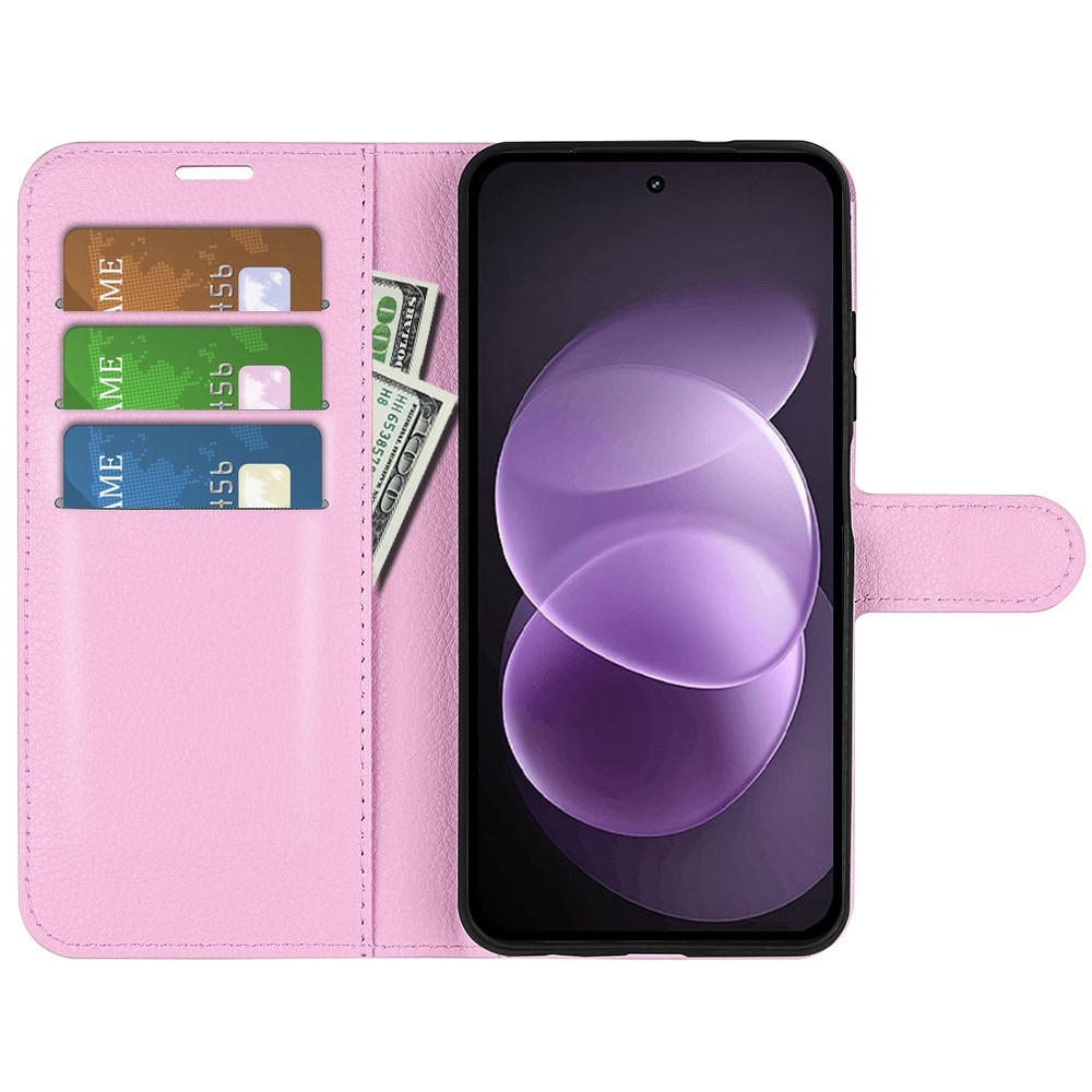 Litchi knižkové púzdro na Xiaomi Redmi Note 17 Pro Max 5G - ružové