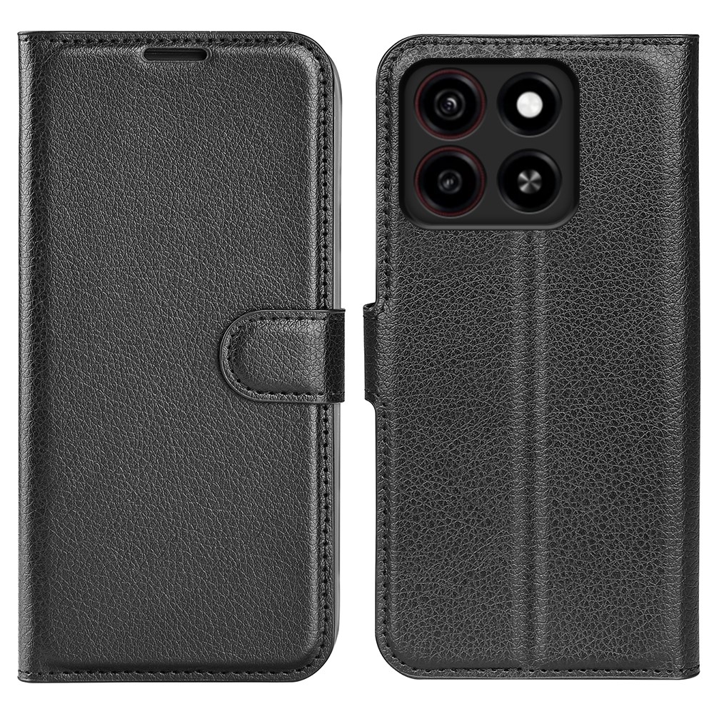 Litchi knižkové puzdro na ZTE Blade A35 - čierne