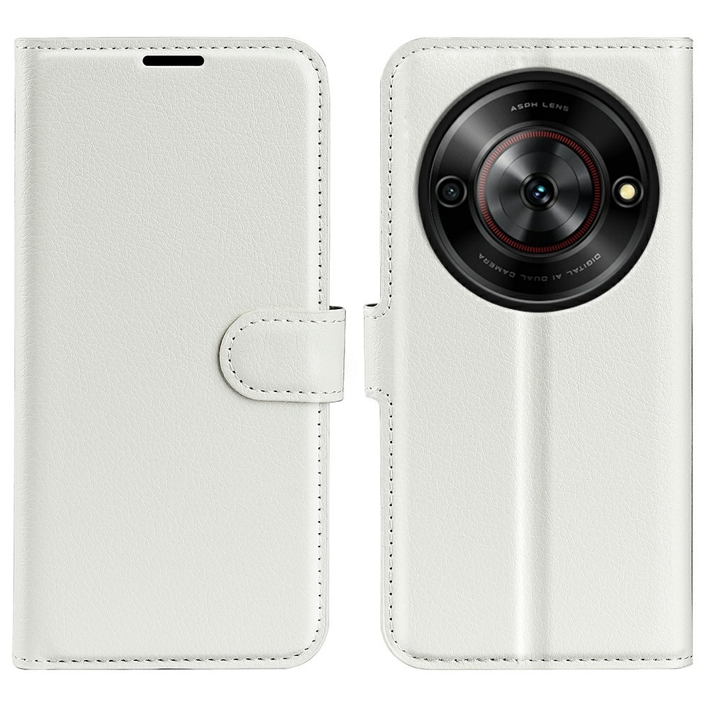 Litchi knižkové puzdro na ZTE Blade A75 5G - biele