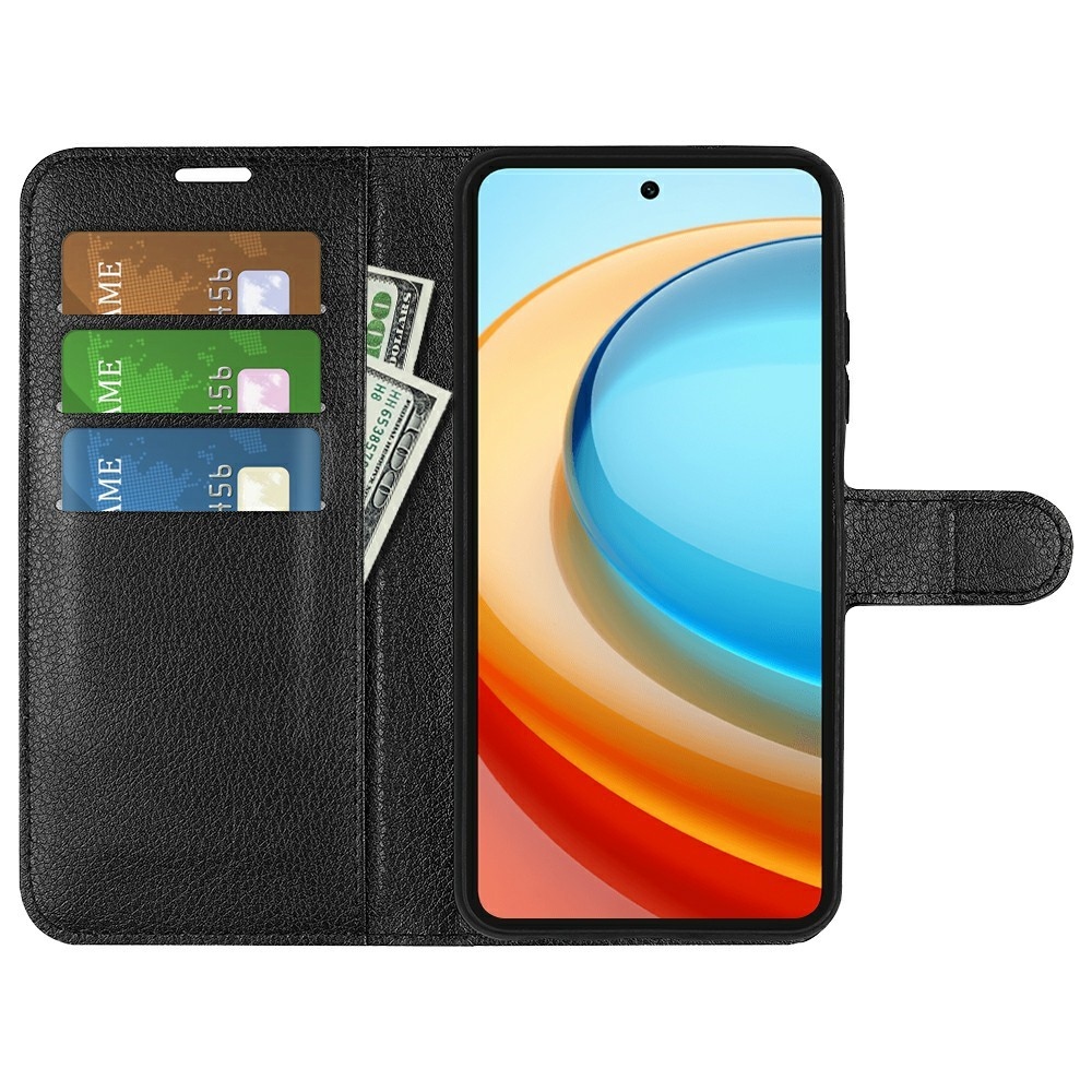 Litchi knižkové puzdro na ZTE Blade A75 5G - čierne