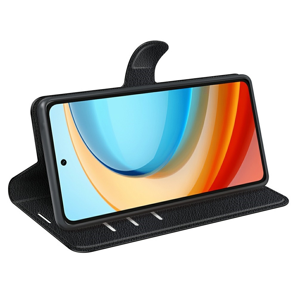 Litchi knižkové puzdro na ZTE Blade A75 5G - čierne