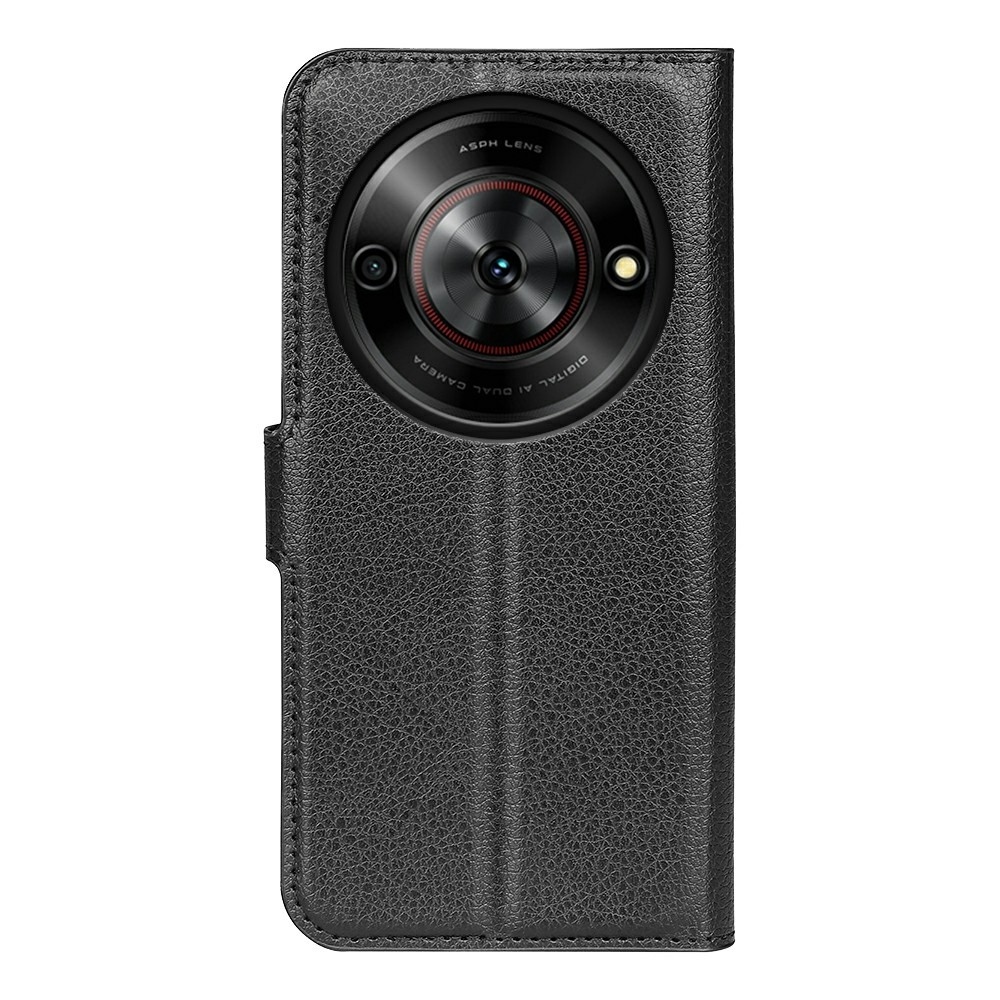 Litchi knižkové puzdro na ZTE Blade A75 5G - čierne
