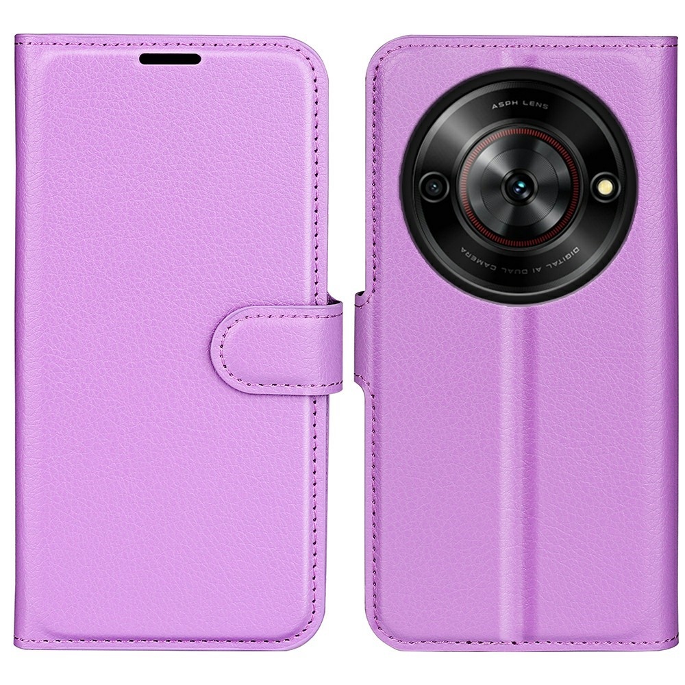 Litchi knižkové puzdro na ZTE Blade A75 5G - fialové