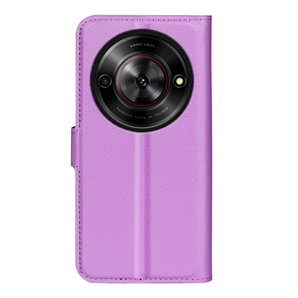 Litchi knižkové puzdro na ZTE Blade A75 5G - fialové