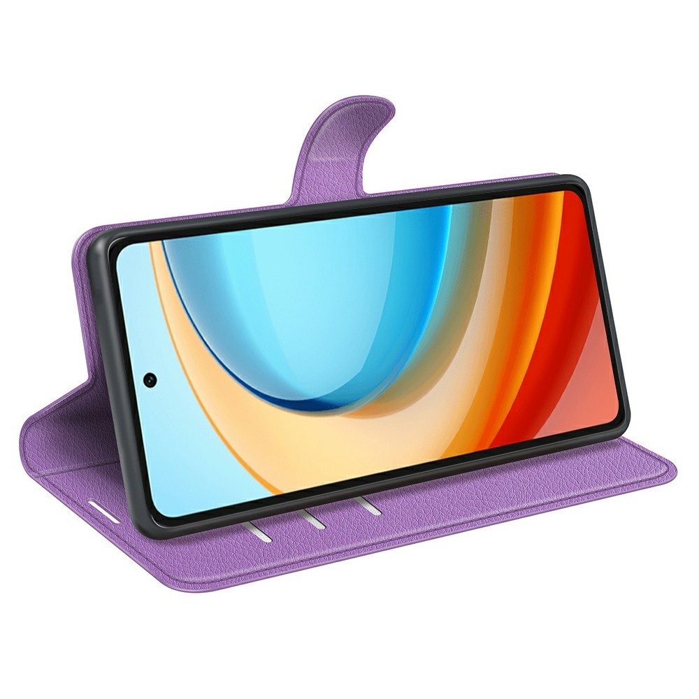 Litchi knižkové puzdro na ZTE Blade A75 5G - fialové