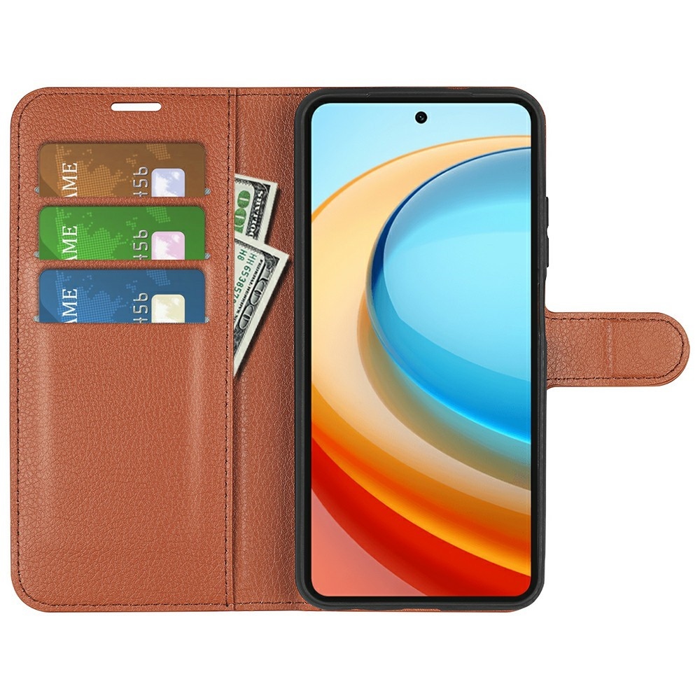 Litchi knižkové puzdro na ZTE Blade A75 5G - hnedé