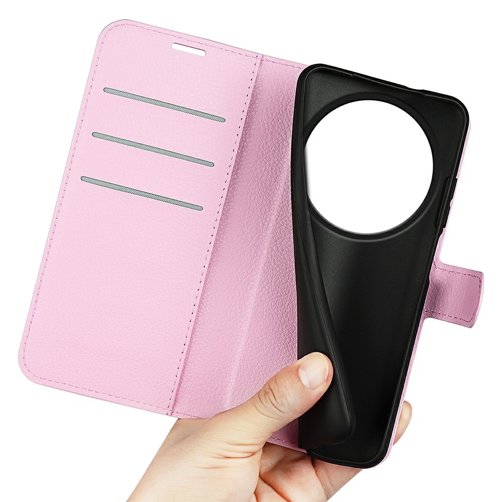 Litchi knižkové puzdro na ZTE Blade A75 5G - ružové