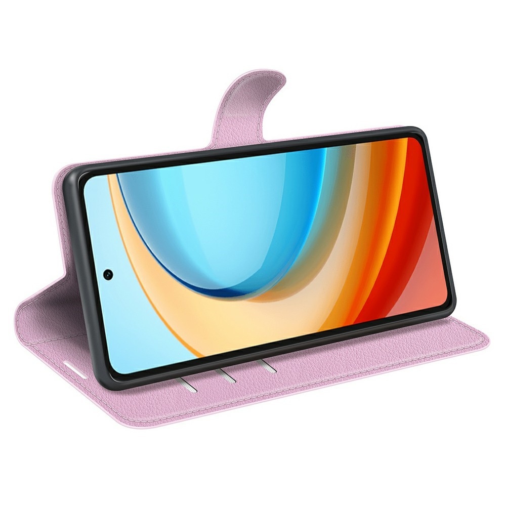 Litchi knižkové puzdro na ZTE Blade A75 5G - ružové