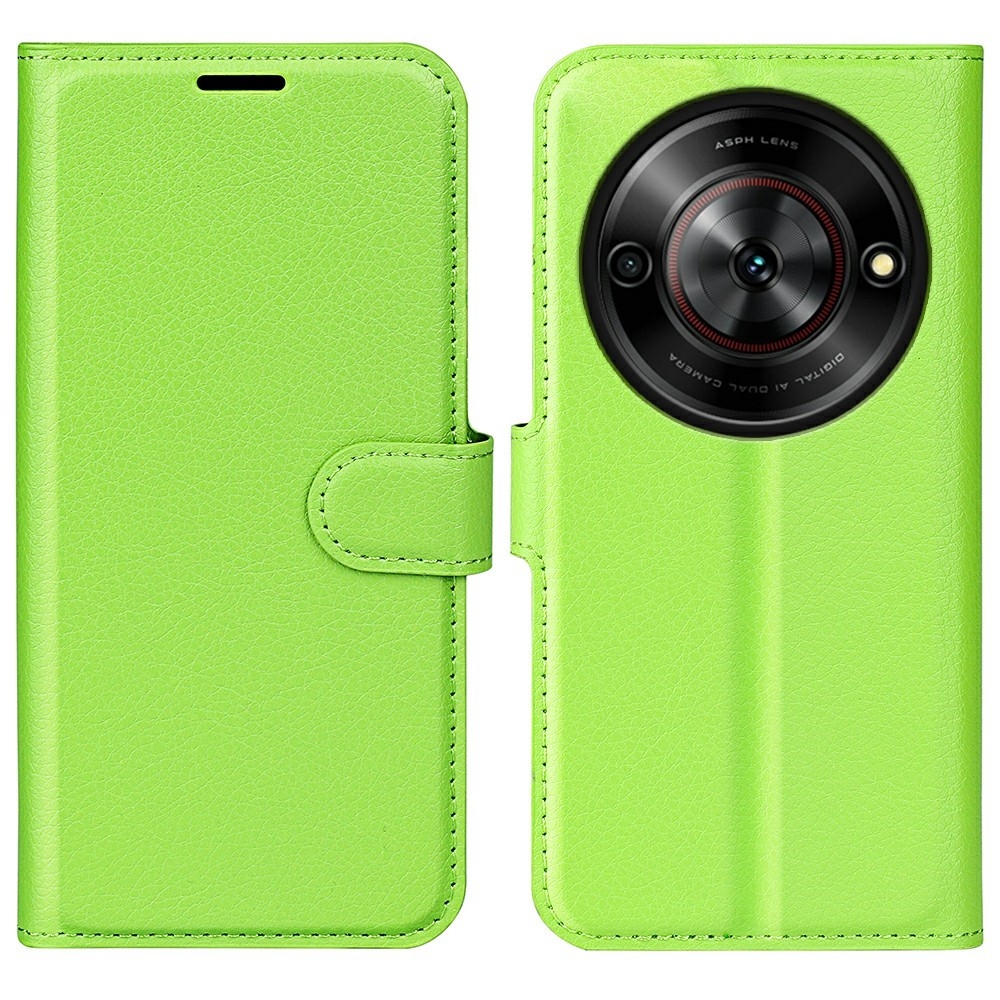 Litchi knižkové puzdro na ZTE Blade A75 5G - zelené