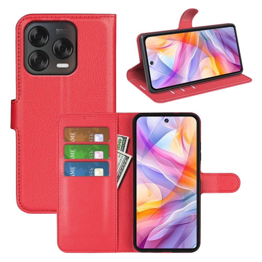 Litchi knižkové puzdro na ZTE Blade V70 Vita - červené
