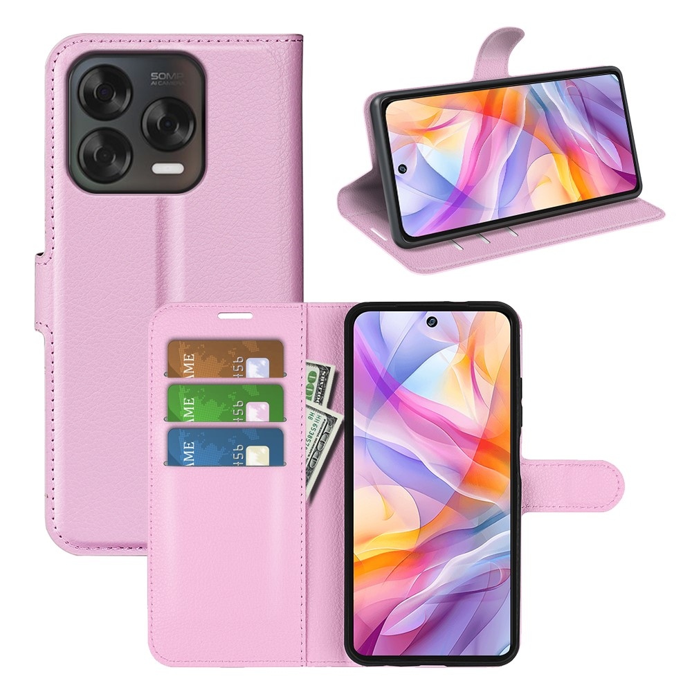 Litchi knižkové puzdro na ZTE Blade V70 Vita - ružové