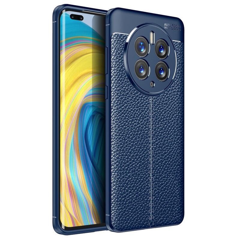 Litchi odolný gélový obal na mobil Huawei Mate 50 Pro - modrý