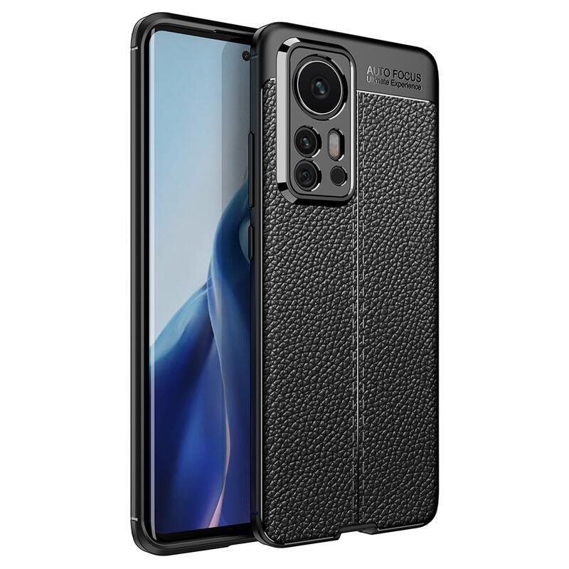 Litchi odolný gélový obal na mobil Xiaomi 12 Pro - čierny