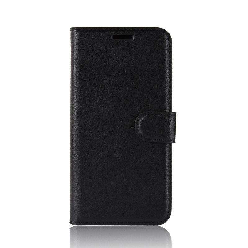 Litchi peňaženkové puzdro na Honor 20/Huawei Nova 5T - čierne