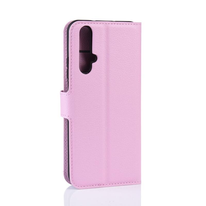 Litchi peňaženkové puzdro na Honor 20/Huawei Nova 5T - ružové