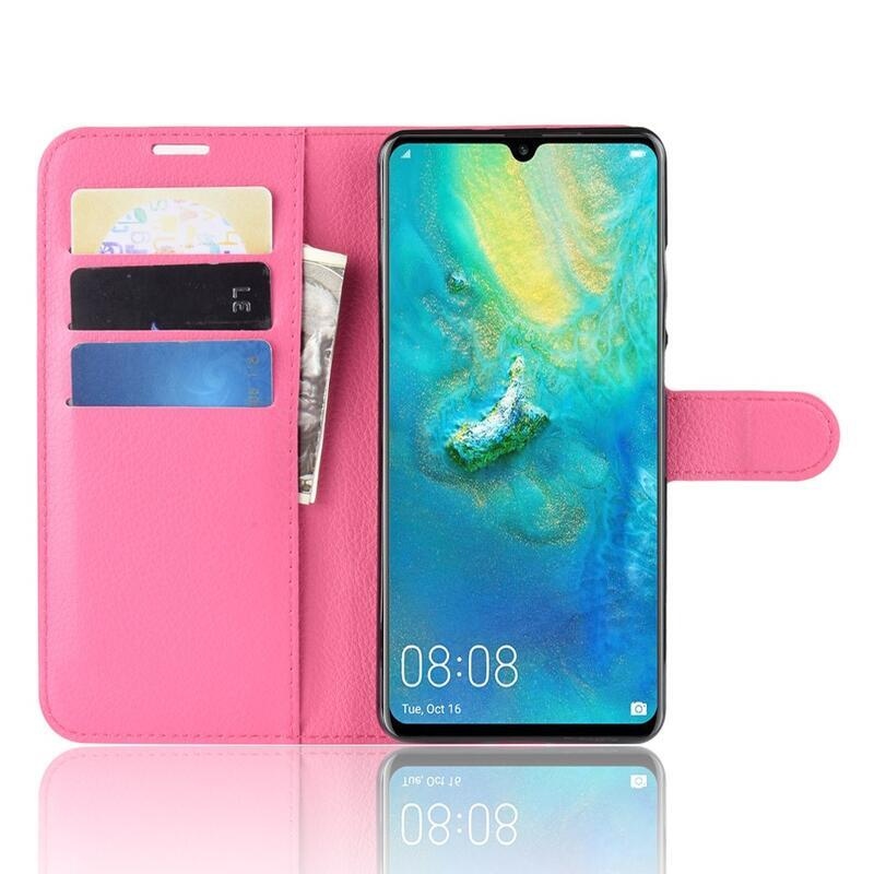 Litchi peňaženkové puzdro na Huawei P30 Pro - rose