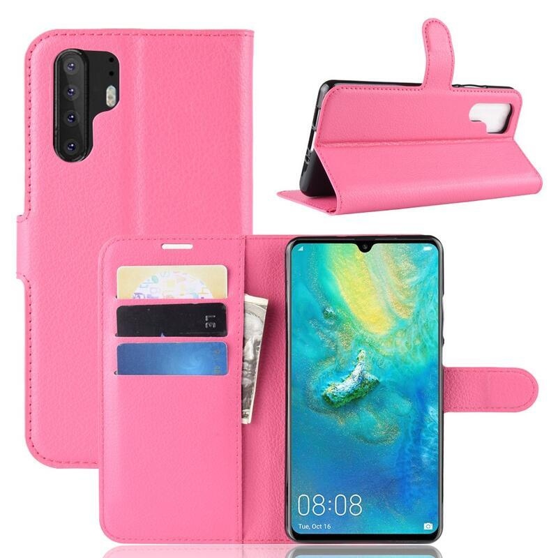 Litchi peňaženkové puzdro na Huawei P30 Pro - rose