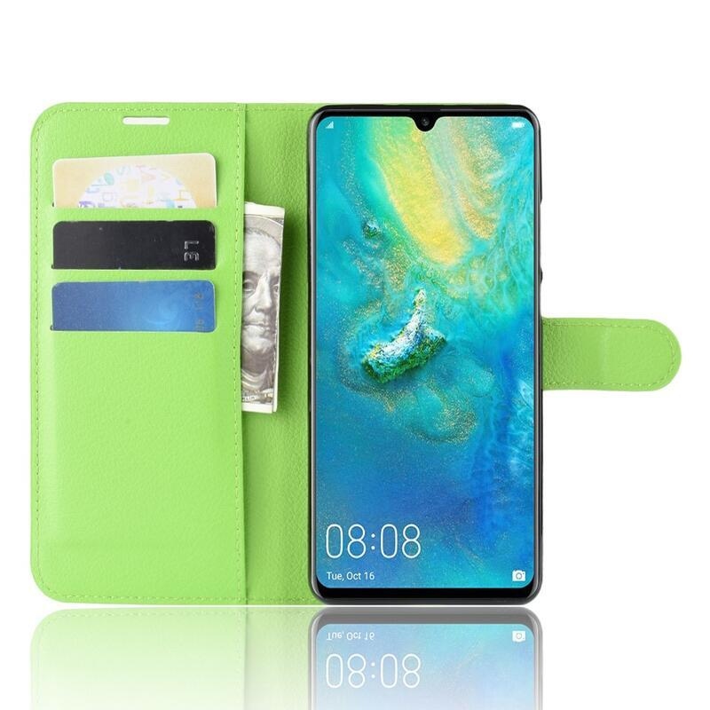 Litchi peňaženkové puzdro na Huawei P30 Pro - zelené