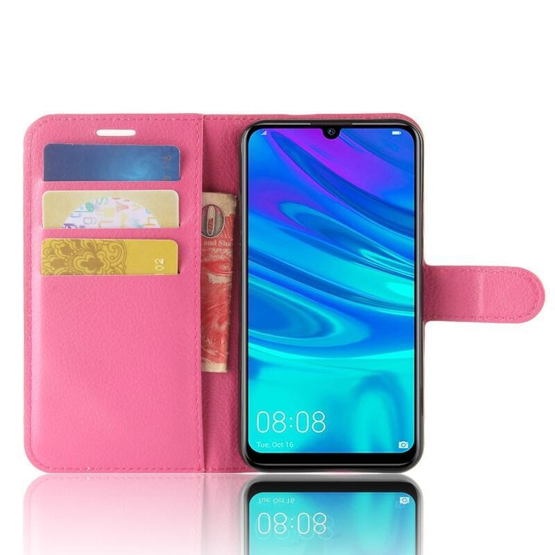 Litchi peňaženkové puzdro na mobil Huawei P30 Lite - rose