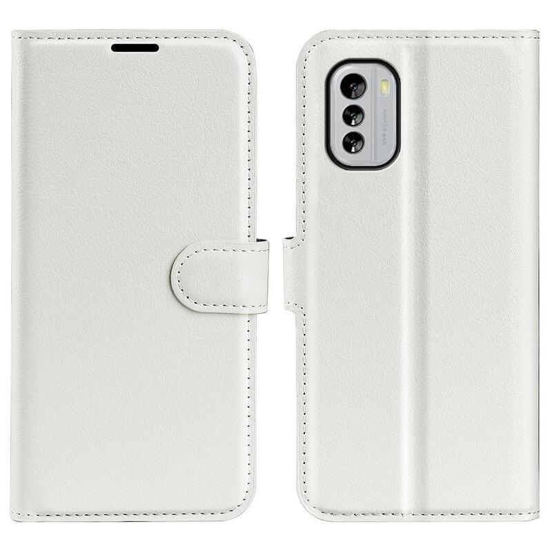 Litchi peňaženkové púzdro na mobil Nokia G60 5G - biele