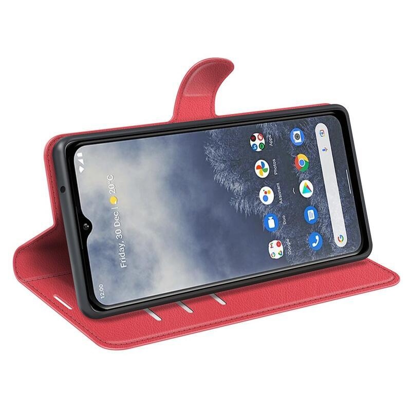 Litchi peňaženkové púzdro na mobil Nokia G60 5G - červené