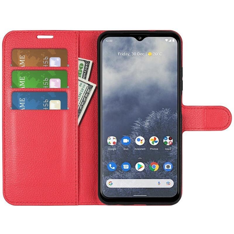 Litchi peňaženkové púzdro na mobil Nokia G60 5G - červené