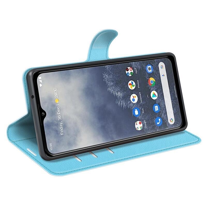 Litchi peňaženkové púzdro na mobil Nokia G60 5G - modré