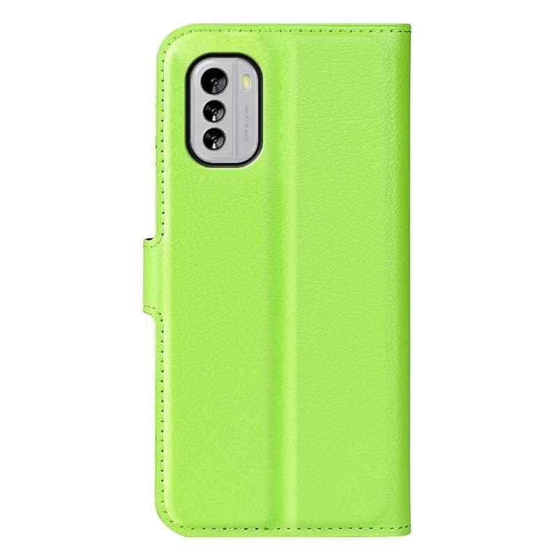 Litchi peňaženkové púzdro na mobil Nokia G60 5G - zelené