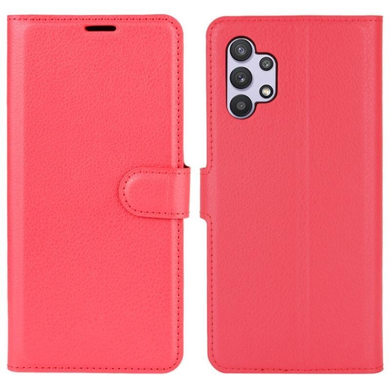 Litchi peňaženkové púzdro na mobil Samsung Galaxy A32 4G - červené