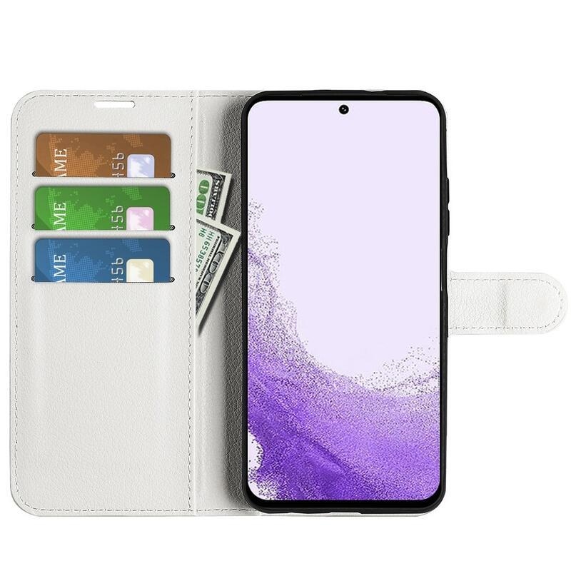 Litchi peňaženkové púzdro na Samsung Galaxy S23 - biele