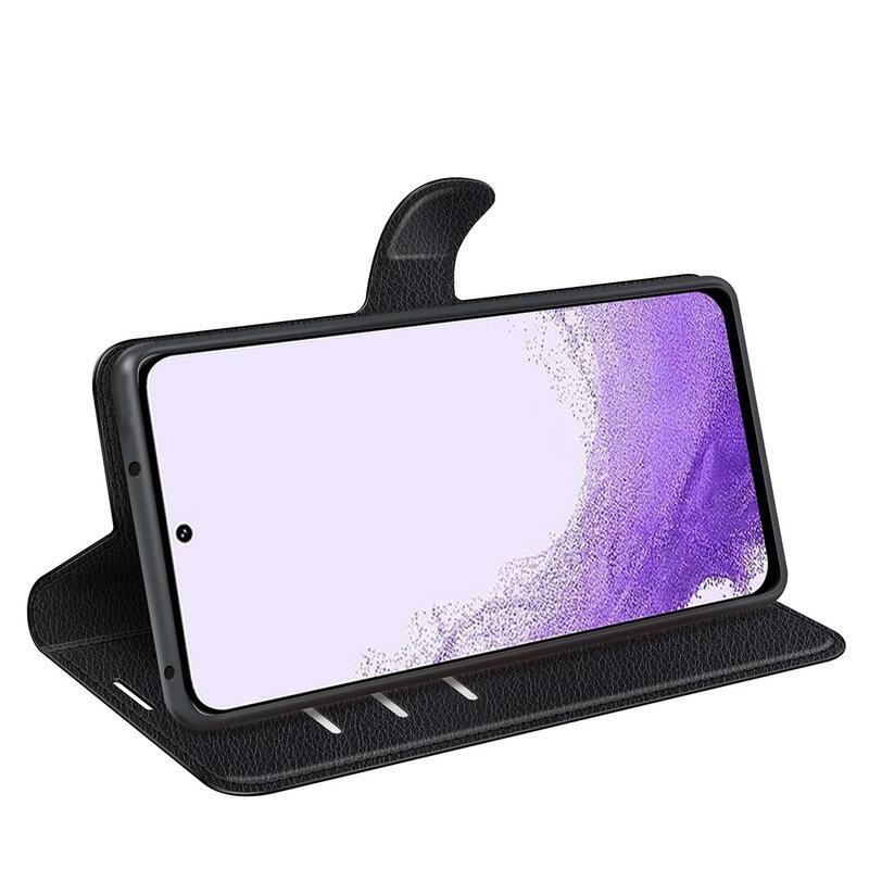 Litchi peňaženkové púzdro na Samsung Galaxy S23 - čierne