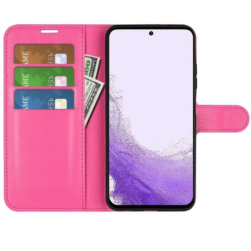 Litchi peňaženkové púzdro na Samsung Galaxy S23 - rose