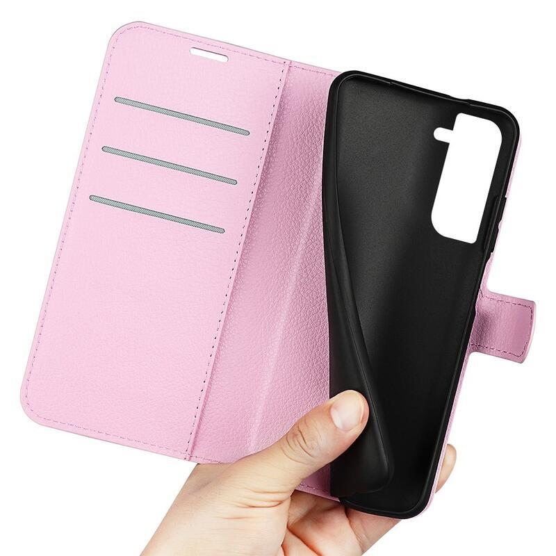 Litchi peňaženkové púzdro na Samsung Galaxy S23 - ružové