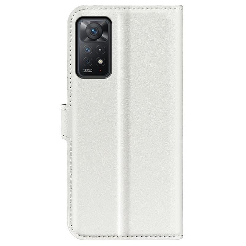 Litchi peňaženkové púzdro pre mobil Xiaomi Redmi Note 11 Pro 4G/5G - biele