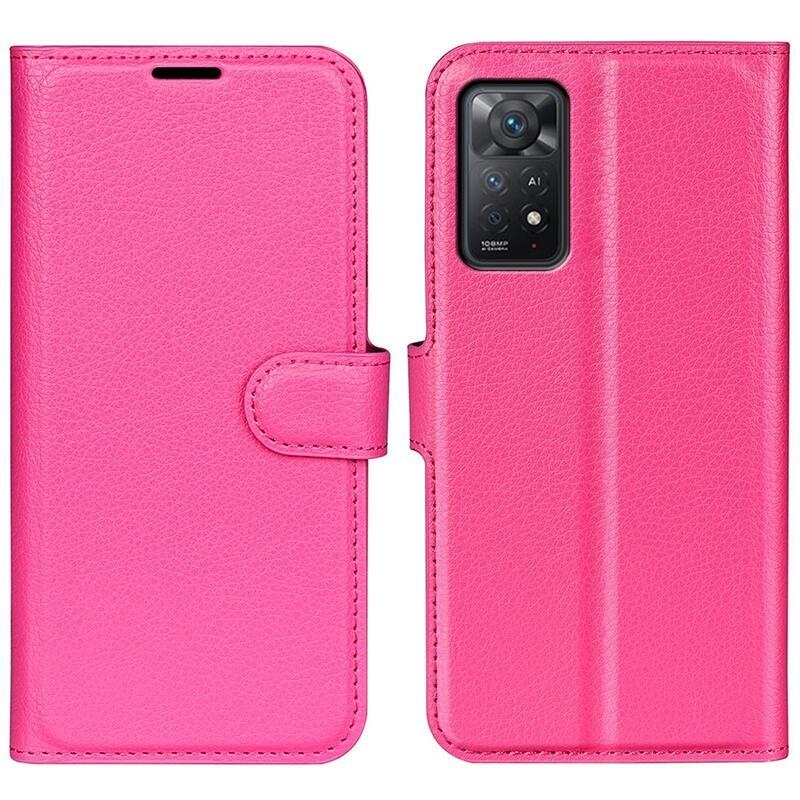 Litchi peňaženkové púzdro pre mobil Xiaomi Redmi Note 11 Pro 4G/5G - rose