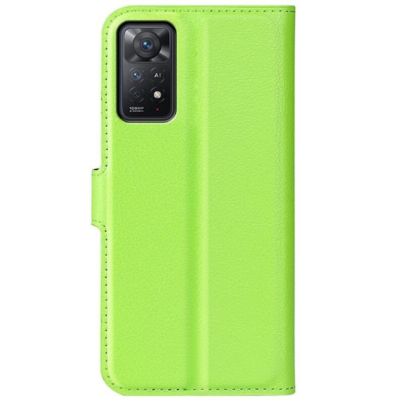 Litchi peňaženkové púzdro pre mobil Xiaomi Redmi Note 11 Pro 4G/5G - zelené