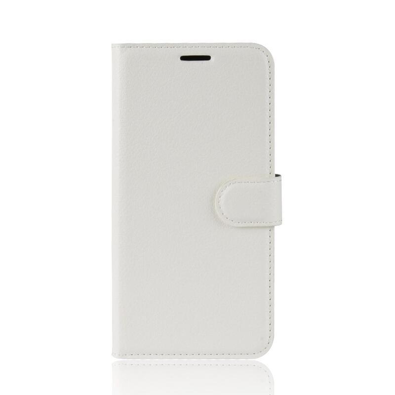 Litchi PU kožené peňaženkové puzdro na mobil Honor 20 Pro - biele