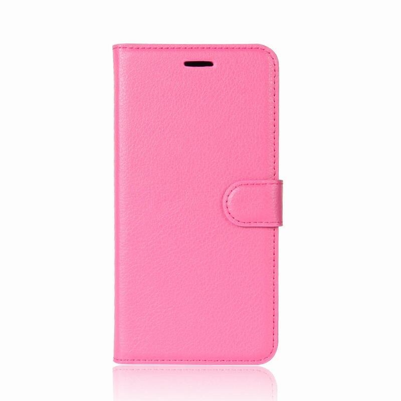 Litchi PU kožené peněženkové puzdro na mobil Honor 9 - rose